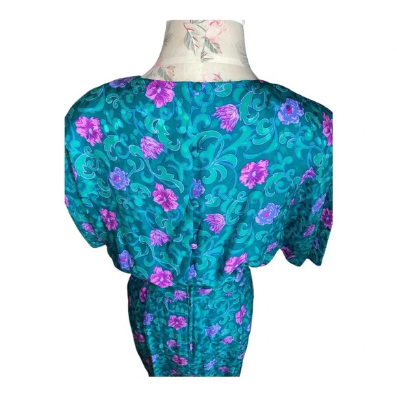 - Maggy London by Jeannene Booher 100% Silk Vintage Dress Size 12 - Picture 9 of 14